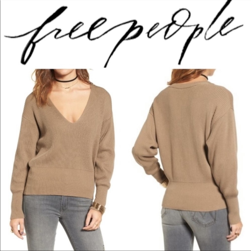 FREE PEOPLE Allure Pullover Taupe Sweater L